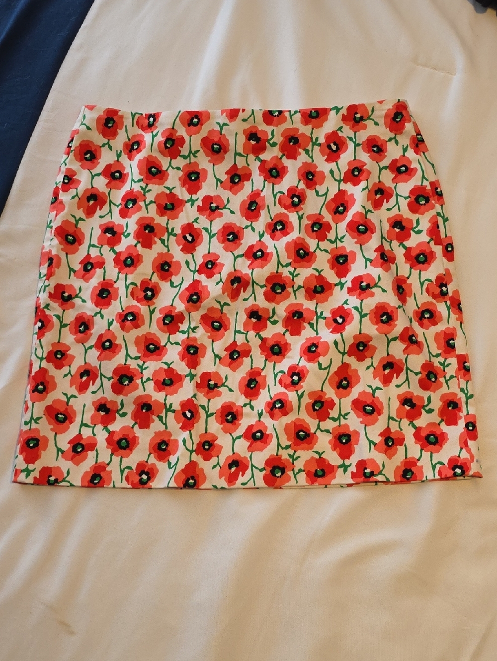 J. Crew Red Poppy Print Mini Skirt